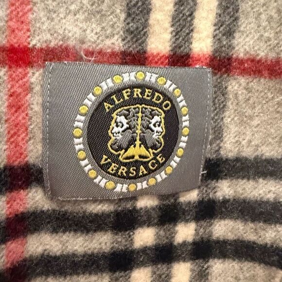 Alfredo Versace Plaid Fringe Scarf - Picture 2 of 2